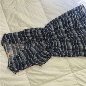 Blue knee length causal day dress